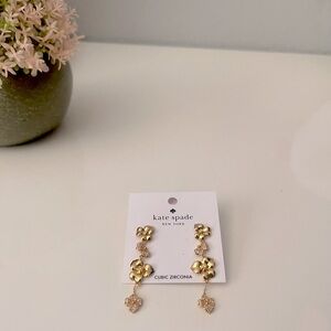 Kate Spade Gold Floral Statement Earrings